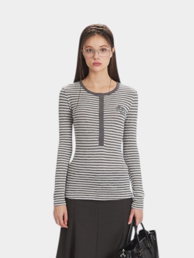 Women's Striped pattern Long sleeves T-Shirt