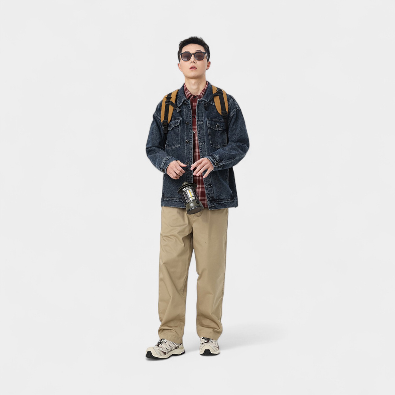 Herren Regular Fit Langarm Jeansjacke – Bild 6