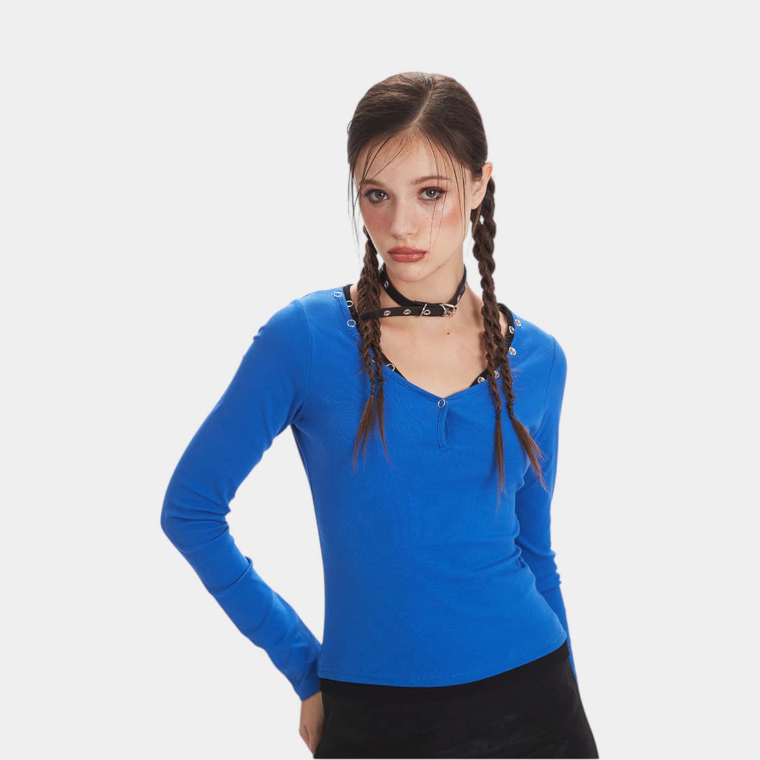 Damen Slim Fit Langarm T-Shirt – Bild 5