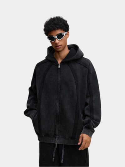 Herren Oversized Jacke mit Reißverschluss