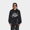 Herren Hoodie mit künstlerischem Druck und langen Ärmeln