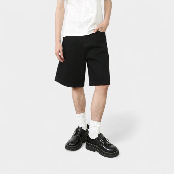 Herren Camouflage Muster Denim Shorts – Bild 2