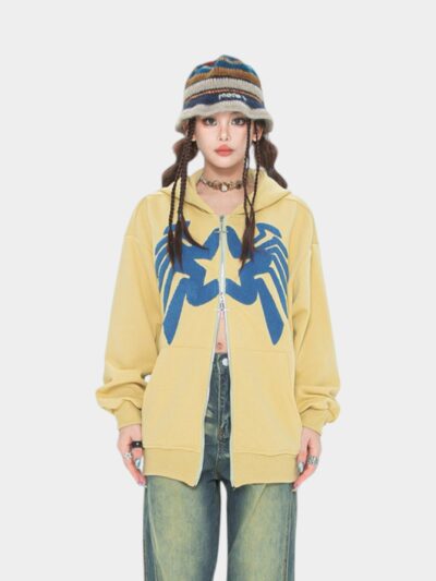 Women's Artistic print Long sleeves Zip up Jacket