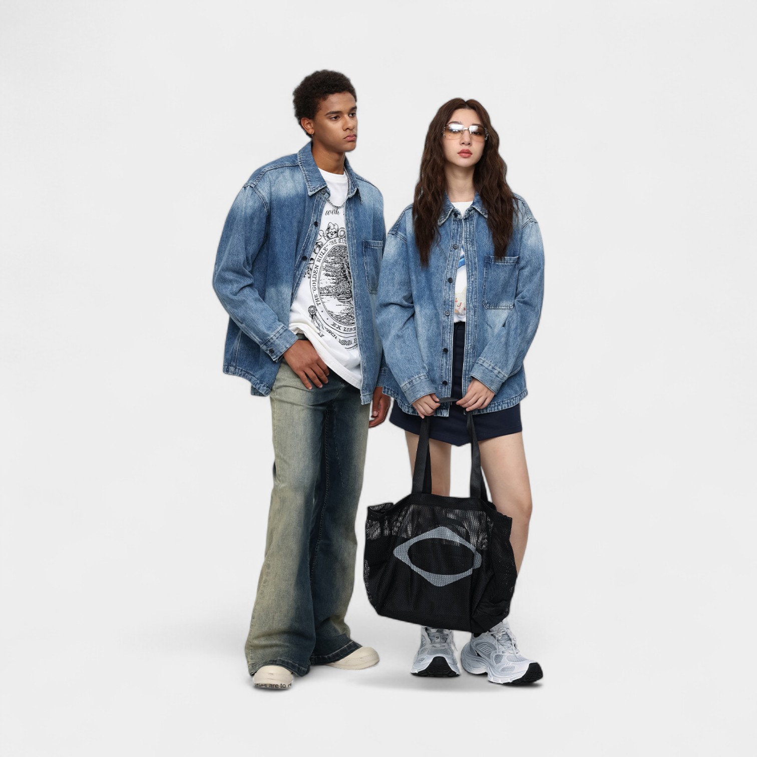 Unisex Oversized Jeansjacke mit langen Ärmeln – Bild 4