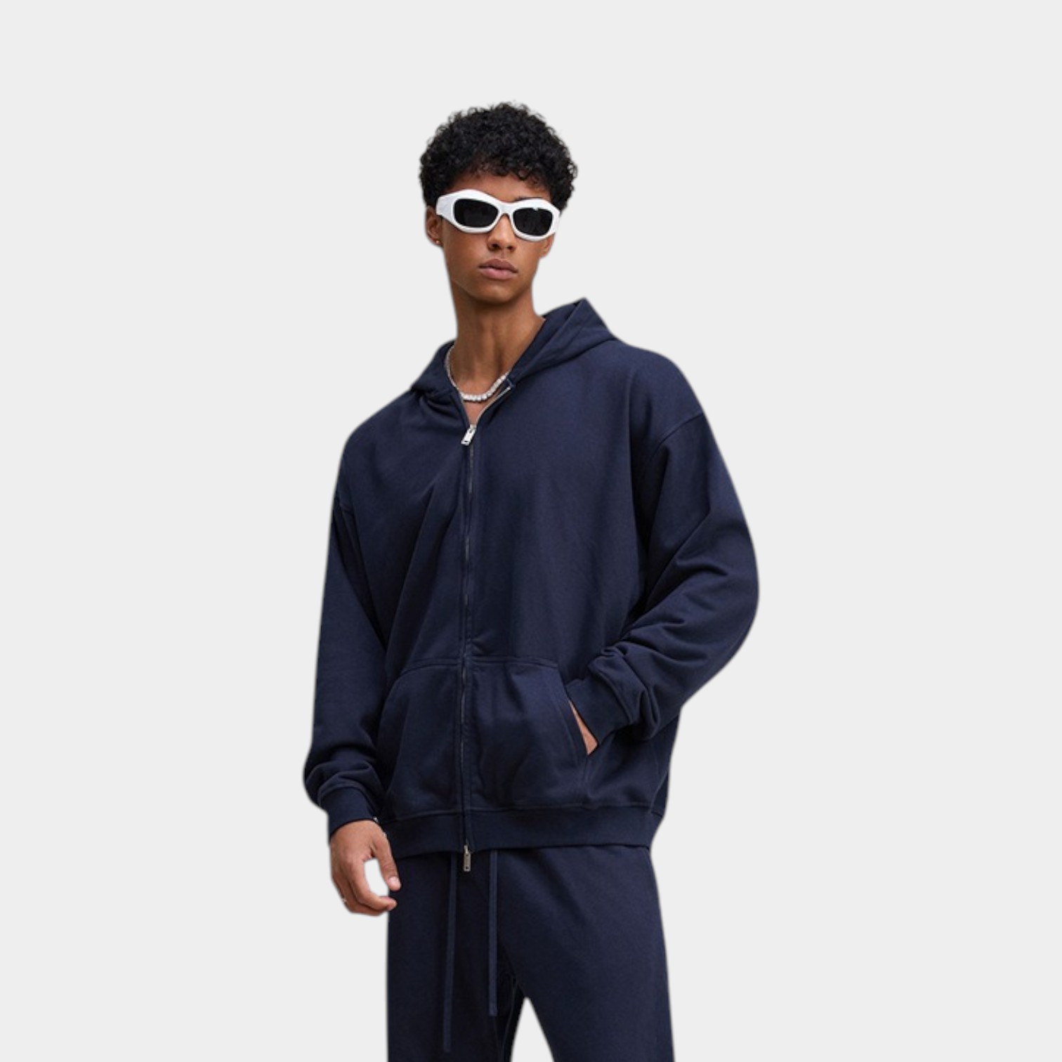 Unisex Übergroße Jacke mit langem Ärmeln und Reißverschluss – Bild 6