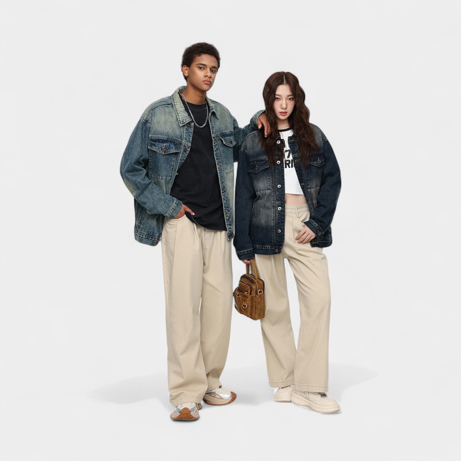 Unisex Oversized Jeansjacke mit langen Ärmeln – Bild 4