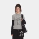 Damen Langarm T-Shirt mit Textdruck