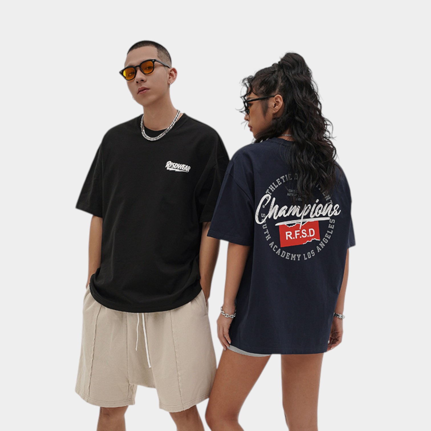 Rfsd Men's Wear | Mechao Printed T-Shirt 2023 Spring and Summer New Trendy Brand Version Loose 230g Pure Cotton Short-Sleeved Men and Women