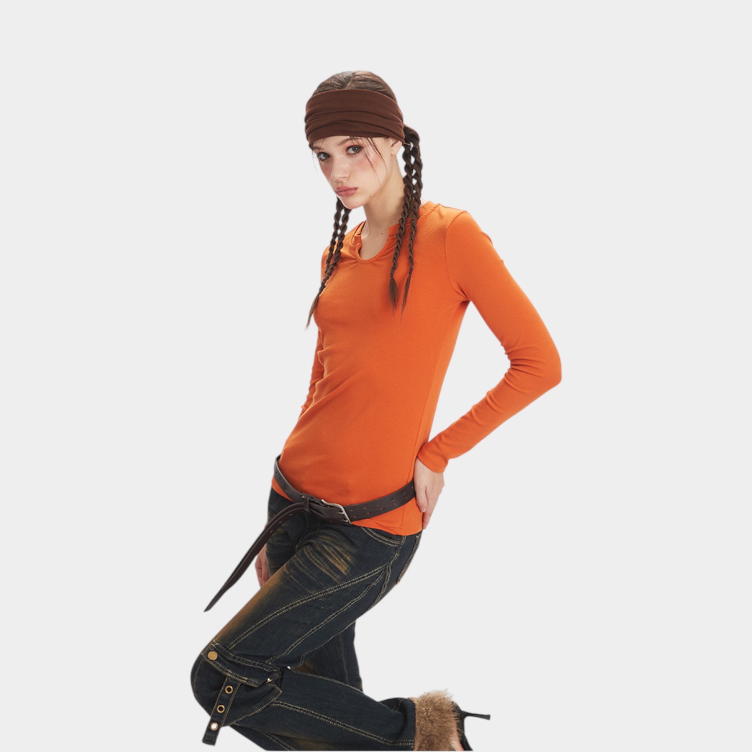 Damen Langarm T-Shirt in normaler Passform – Bild 4