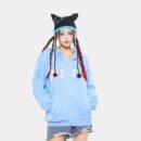 Damen Jacke mit Textdruck, langen Ärmeln und Reißverschluss