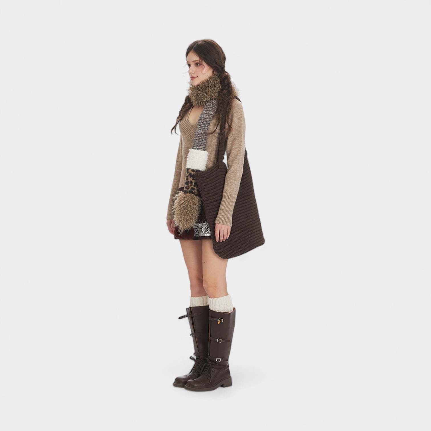 Damen Slim Fit Langarm Strickpullover – Bild 2