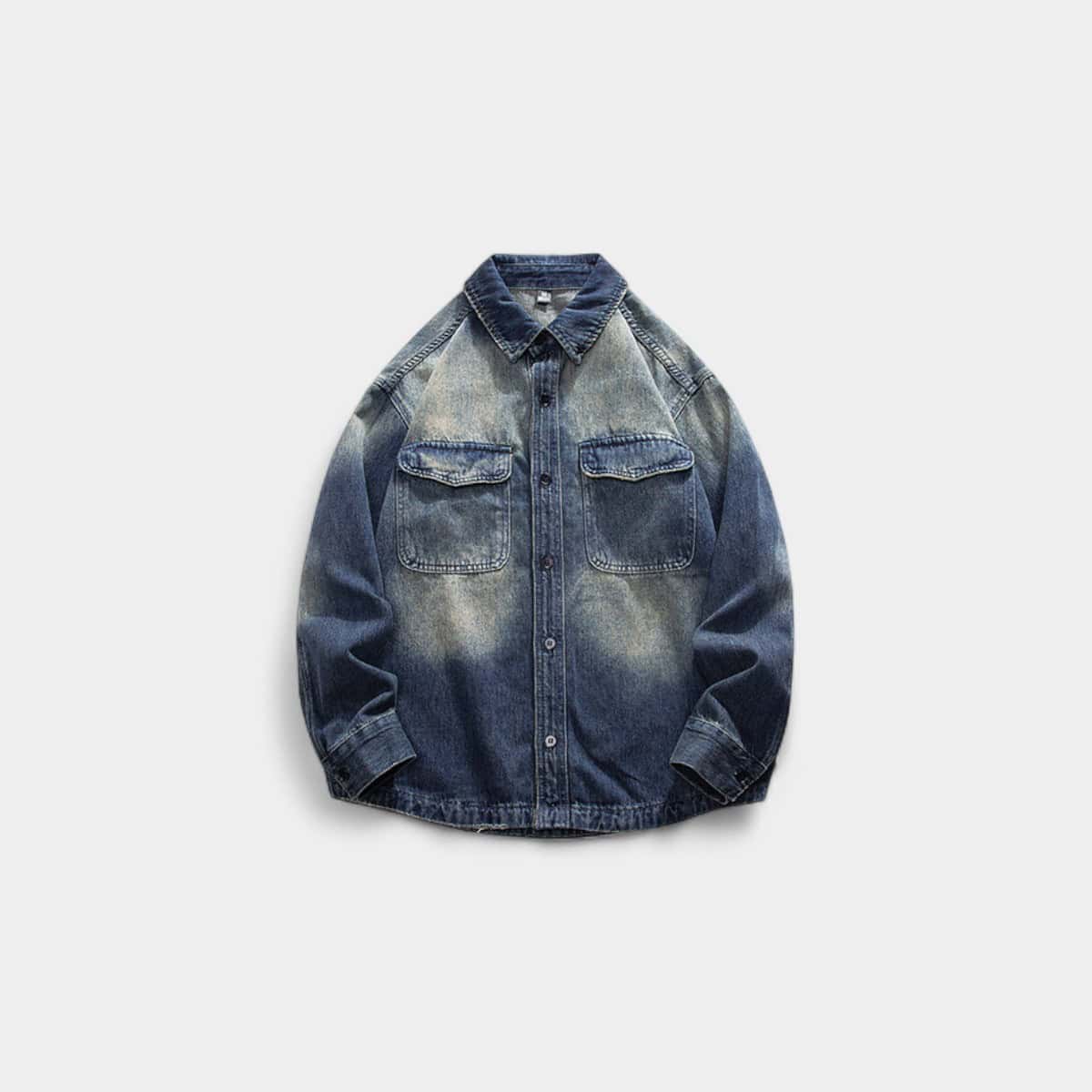 Laike Men's Early Autumn American High Street Trendy Denim Jacket for Boys and Girls Street Handsome Thin Denim Jacket