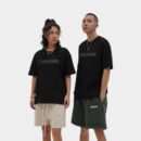 Rfsd Men's Wear | White Ink Sunset Printed Short-Sleeved 2023 Summer New Street Fashion Brand Loose T-Shirt Men's Off-Shoulder Style