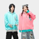 Unisex Übergroße Jacke mit langem Ärmel und Reißverschluss