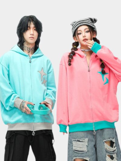 Unisex Oversized Long sleeves Zip up Jacket