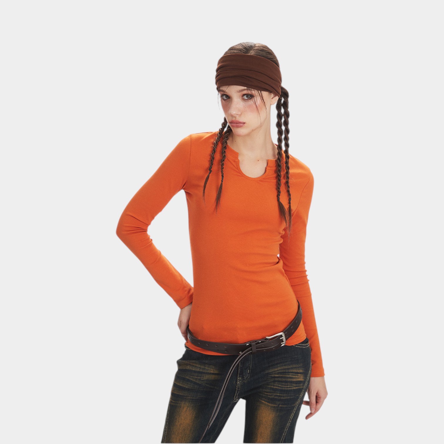 Damen Langarm T-Shirt in normaler Passform – Bild 5