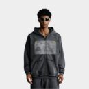 Herren Textdruck Langarm Reißverschluss Jacke