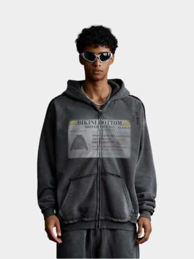 Men's Text print Long sleeves Zip up Jacket