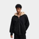 Herren Oversized Langarm Jacke mit Reißverschluss