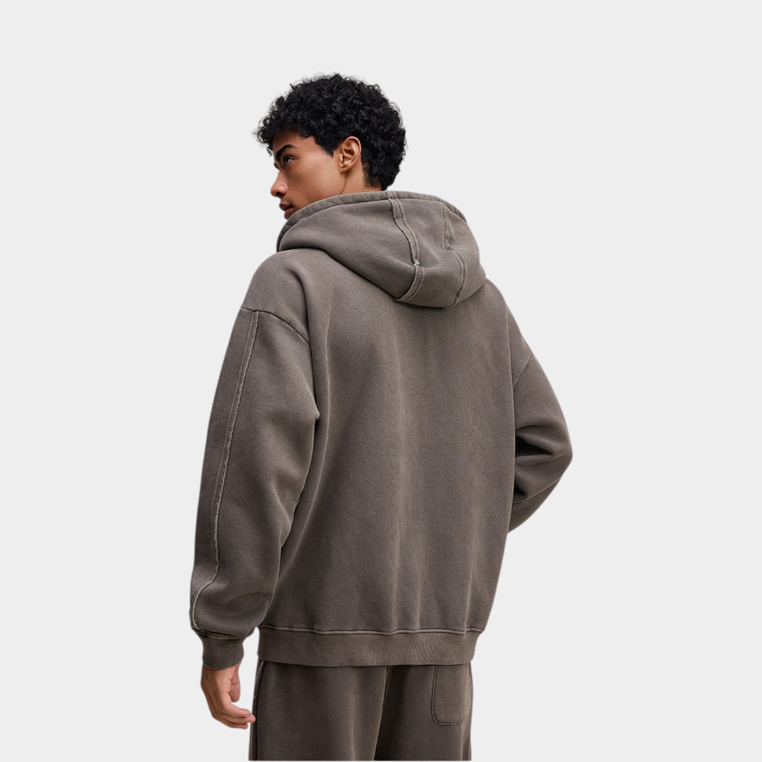 Herren Oversized Langarm Jacke mit Reißverschluss – Bild 3