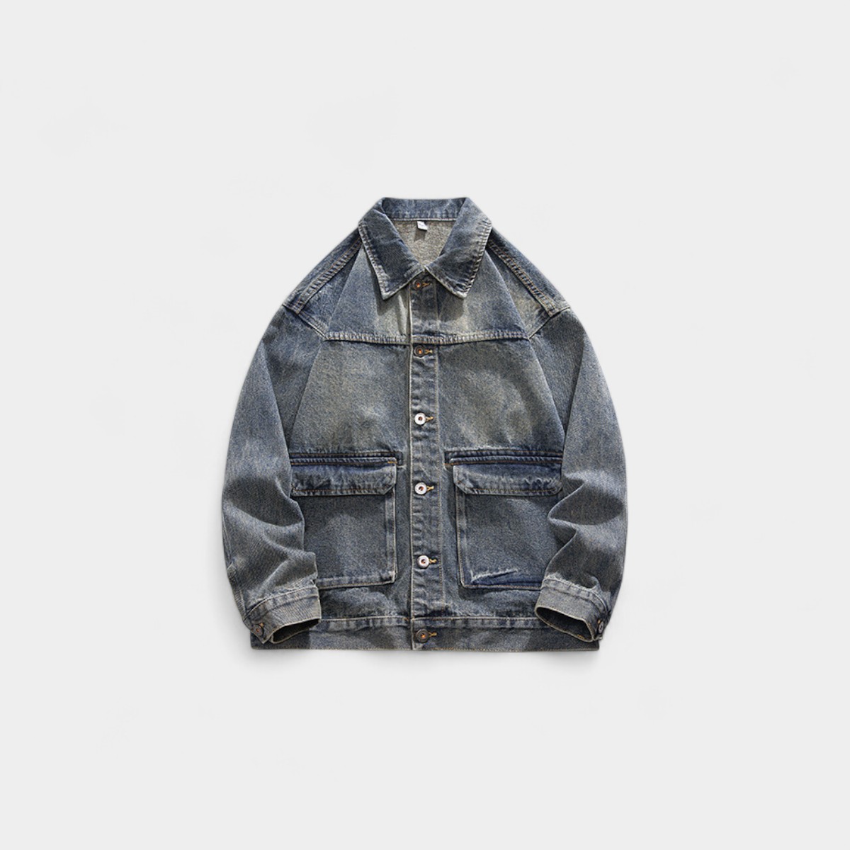 Laike Clothing Spring and Autumn Denim Jacket Men's American Retro Trendy Brand Denim Jacket High-End Loose Denim Jacket