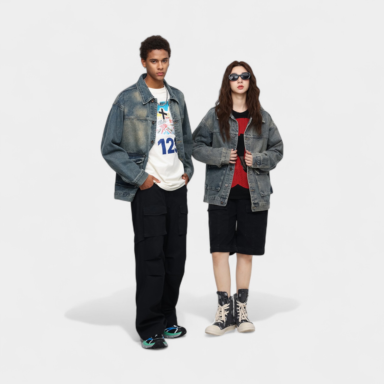 Unisex Oversized Jeansjacke mit langen Ärmeln – Bild 3