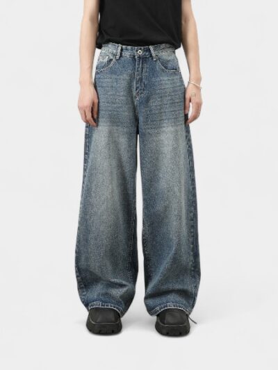 Nirben denim | New Korean style autumn simple basic commuting all-match slim jeans men's wide-leg trousers