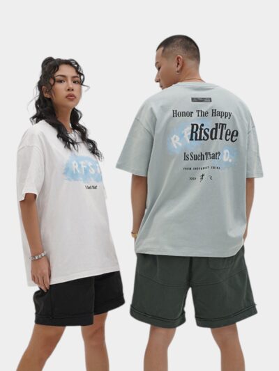 Rfsd Men's Clothing | 2025 Summer New Loose Fit Trendy Street Pure Cotton Men's Printed Short-Sleeve T-Shirt 230g