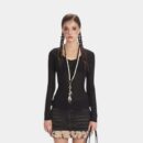 Damen Slim Fit Langarm T-Shirt