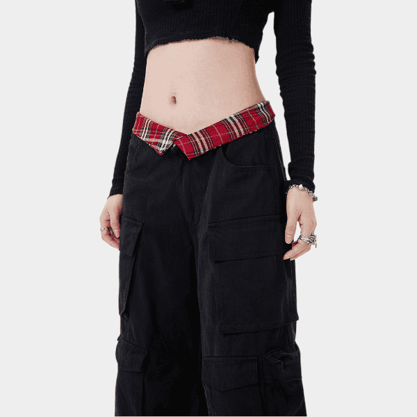 Cargo-Hose mit Karomuster für Damen – Bild 5