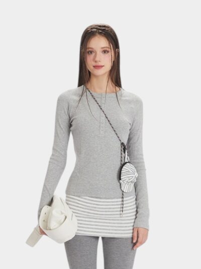 Women's Striped pattern Long sleeves T-Shirt