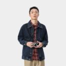 Herren Oversized Jeansjacke mit langen Ärmeln