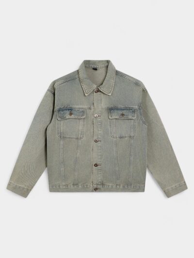 Laikemeng Men's Vintage Blue Denim Jacket Men's Autumn New American Style Distressed Washed Men's Casual Denim Jacket