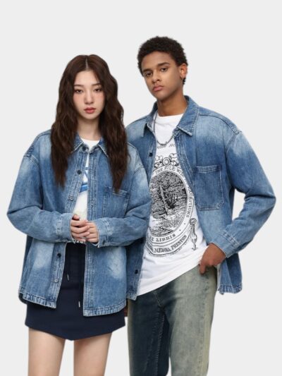 Unisex Oversized Long sleeves Denim Jacket