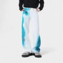 Custom processing and proofing custom jeans retro irregular gradient spray painting high street design loose straight pants