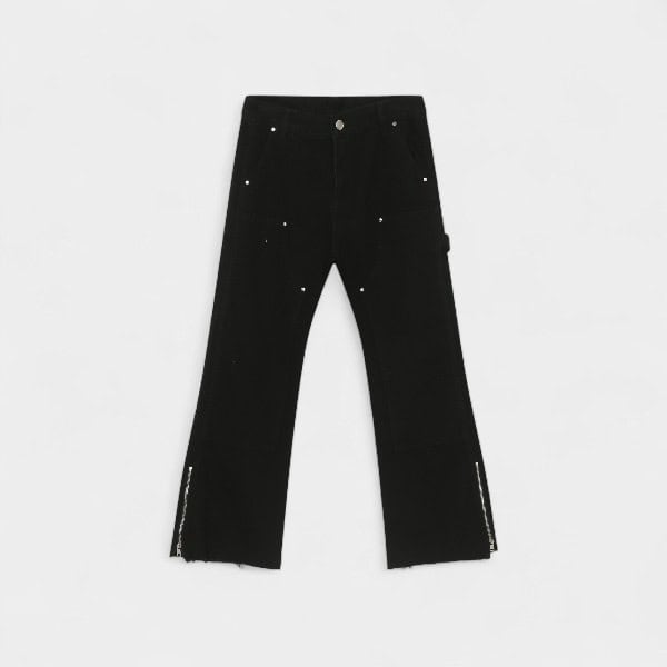 Nirben Denim | American Zipper Split Jeans Men's Vibe Retro Fashion Casual Pants