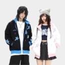 Unisex Übergroße Jacke mit langem Ärmeln und Reißverschluss