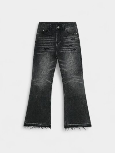 nirben Denim | American retro straight fashion brand jeans men's worn-out design sense niche loose flared pants