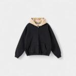 BE Men's Wear | 2025 Autumn American Fashion Brand Composite Plush Hooded Cardigan Sweatshirt Loose Zipper Jacket for Men