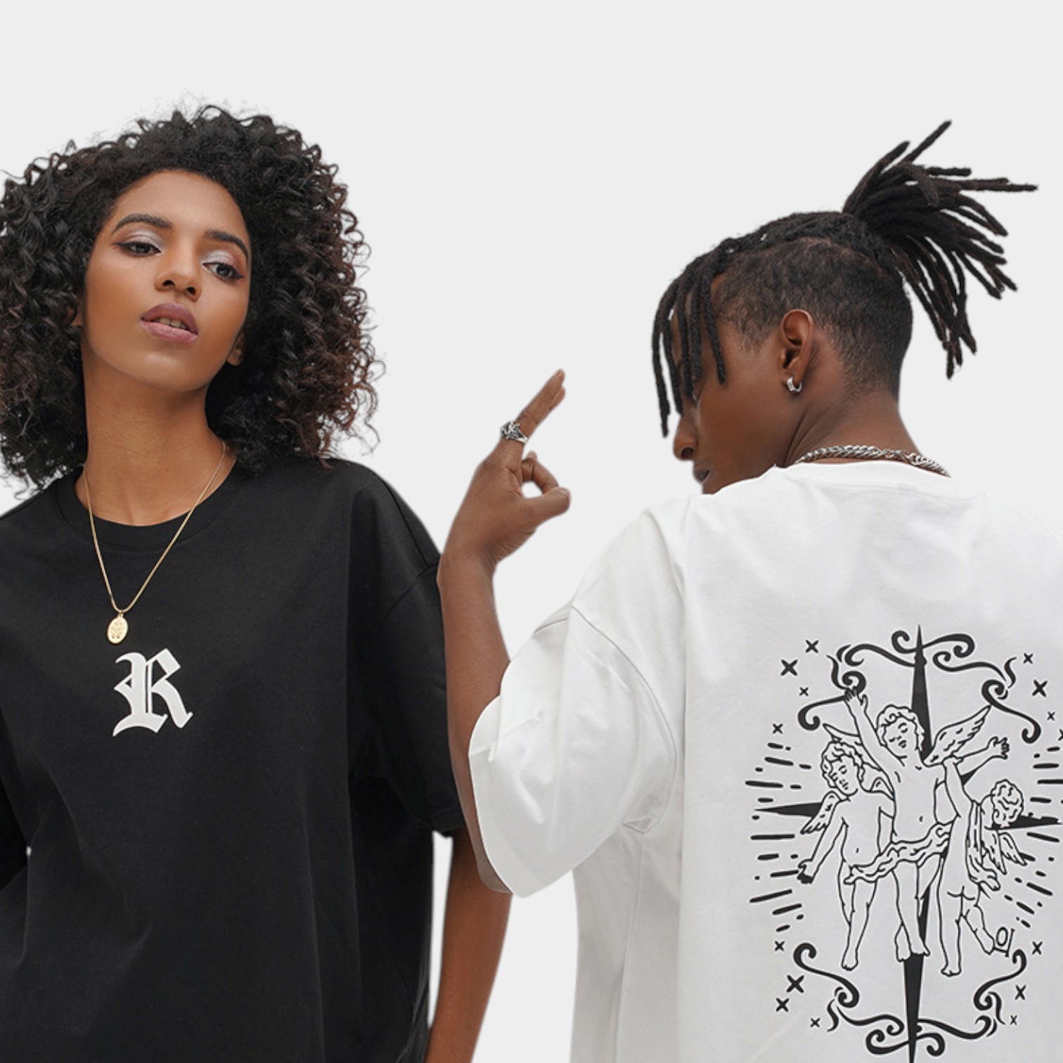 Unisex T-Shirt mit künstlerischem Aufdruck und kurzen Ärmeln – Bild 2