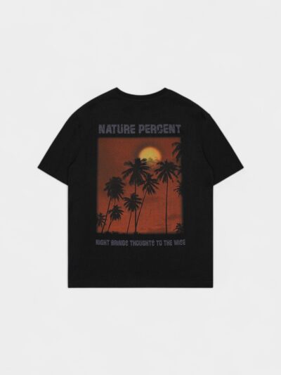 Rfsd Men's Wear | White Ink Sunset Printed Short-Sleeved 2023 Summer New Street Fashion Brand Loose T-Shirt Men's Off-Shoulder Style