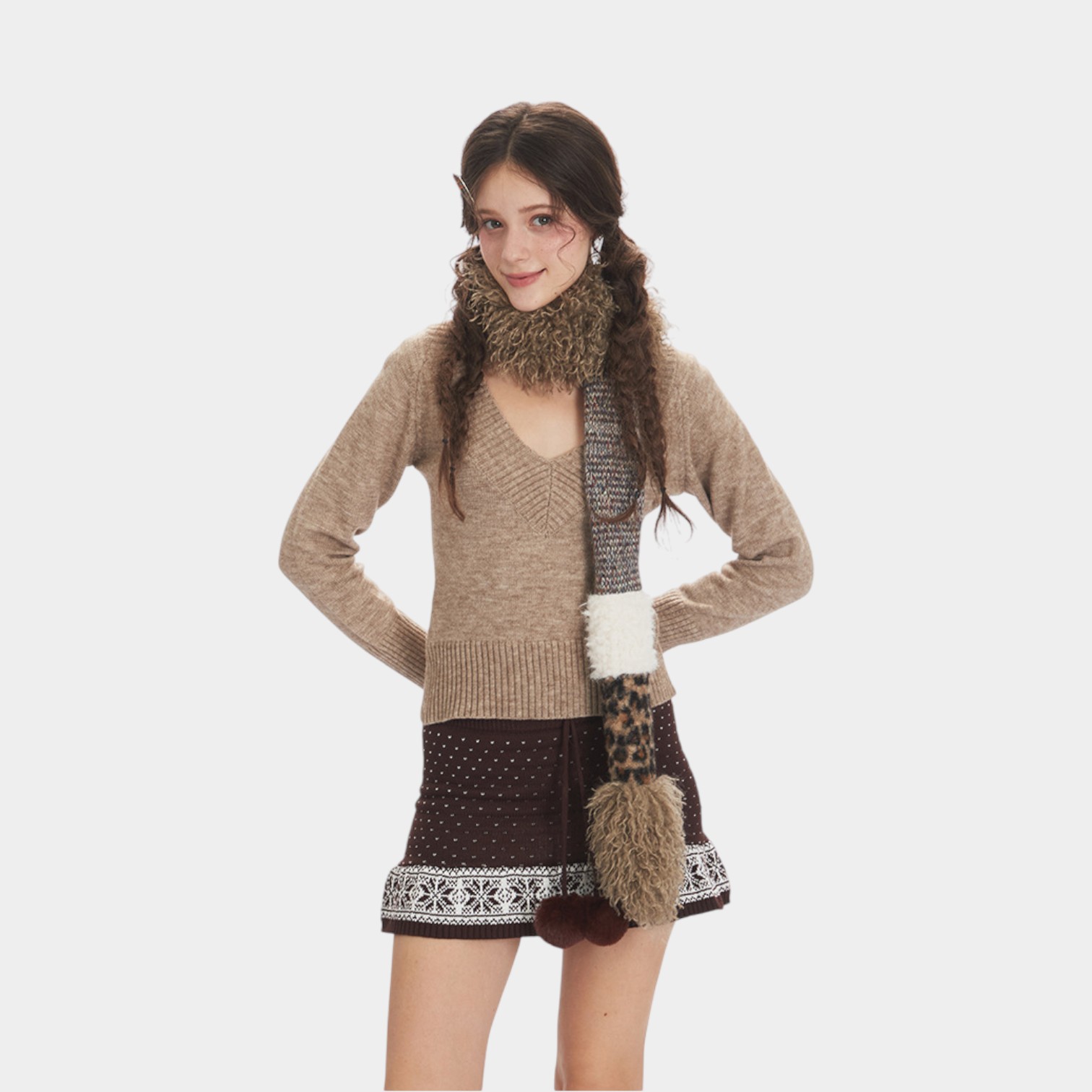 Damen Slim Fit Langarm Strickpullover – Bild 4