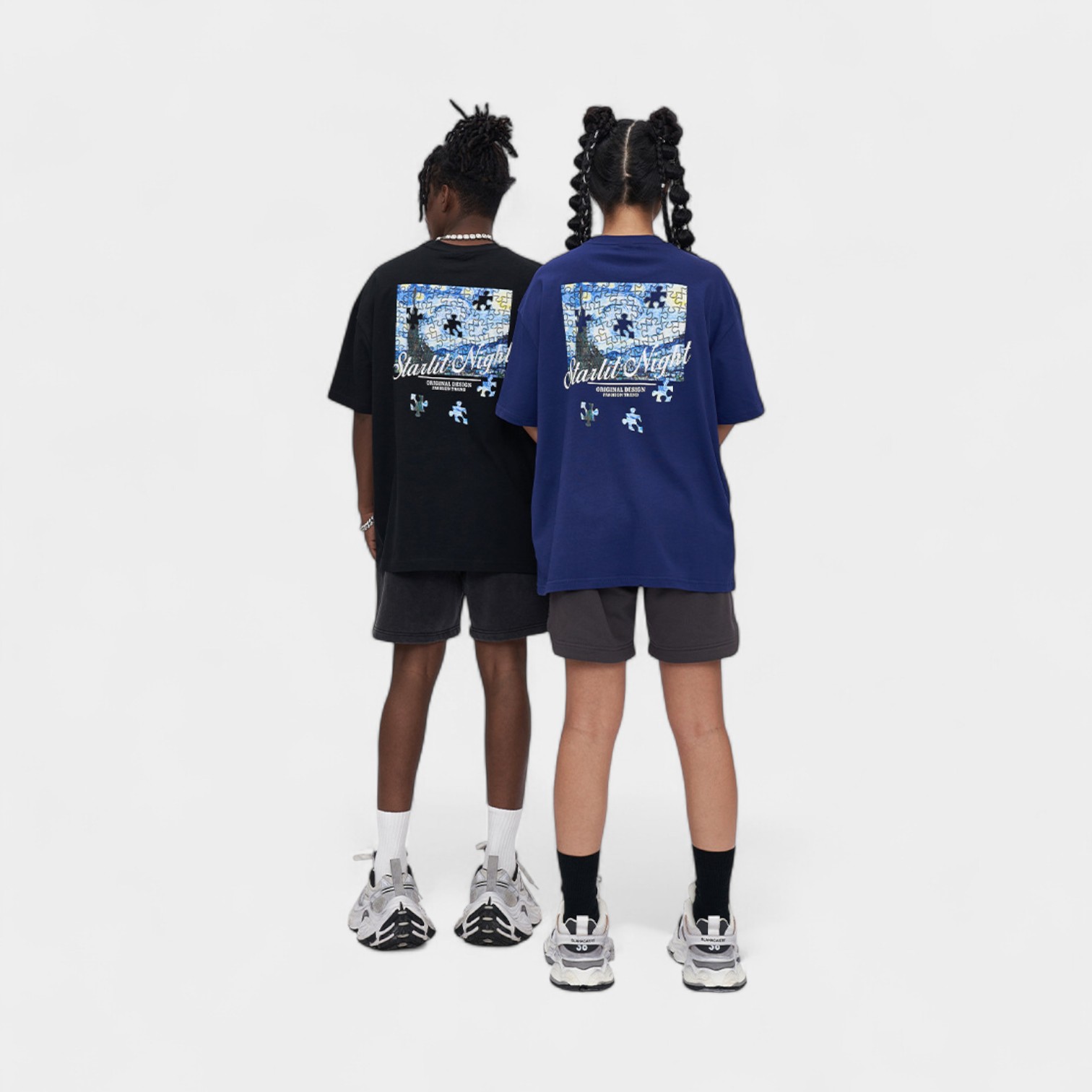 Unisex T-Shirt mit künstlerischem Aufdruck und kurzen Ärmeln – Bild 5