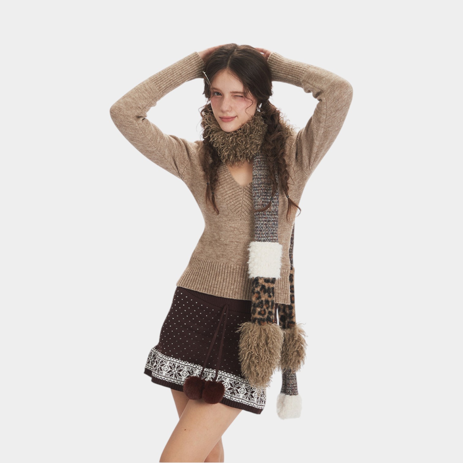 Damen Slim Fit Langarm Strickpullover – Bild 5