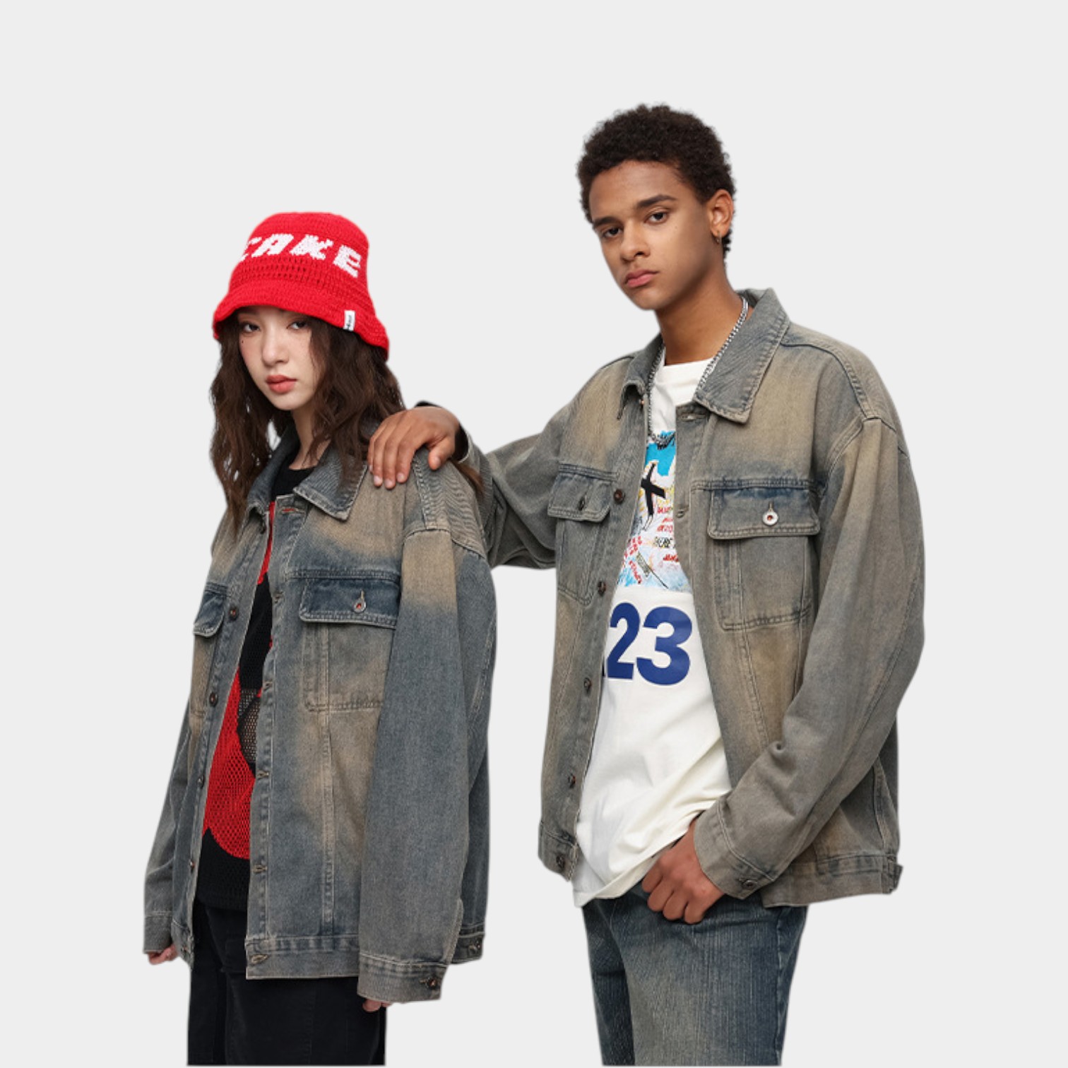 Unisex Oversized Jeansjacke mit langen Ärmeln – Bild 3