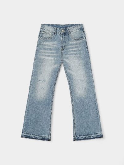 Nirben Denim | New American High Street Wear-out Micro-La Jeans Men's Fashion Brand Loose Straight Pants Joker