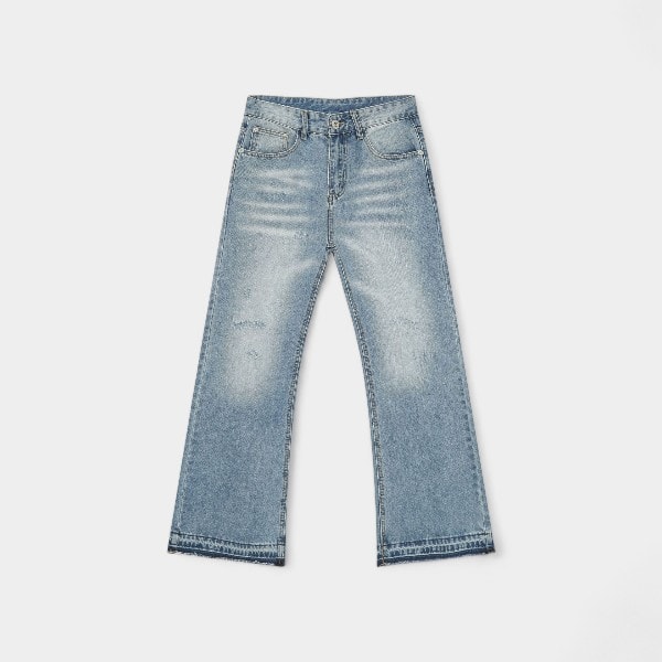 Nirben Denim | New American High Street Wear-out Micro-La Jeans Men's Fashion Brand Loose Straight Pants Joker
