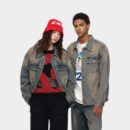 Unisex Oversized Jeansjacke mit langen Ärmeln