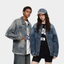 Laike Men's American Style Retro Denim Jacket Autumn Loose Washed Vintage Denim Coat Unisex