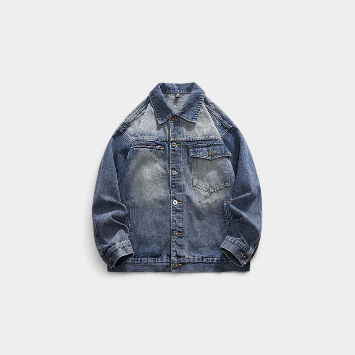 Laike Men's American High Street Retro Washed Jacket High-End Autumn New Trendy Casual Denim Jacket for Men